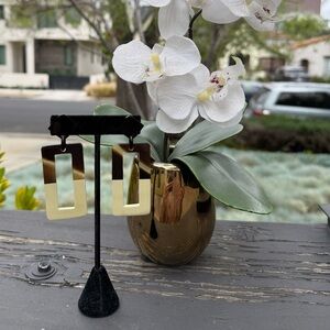 Gold and White Faux Floral Accent with Orchids